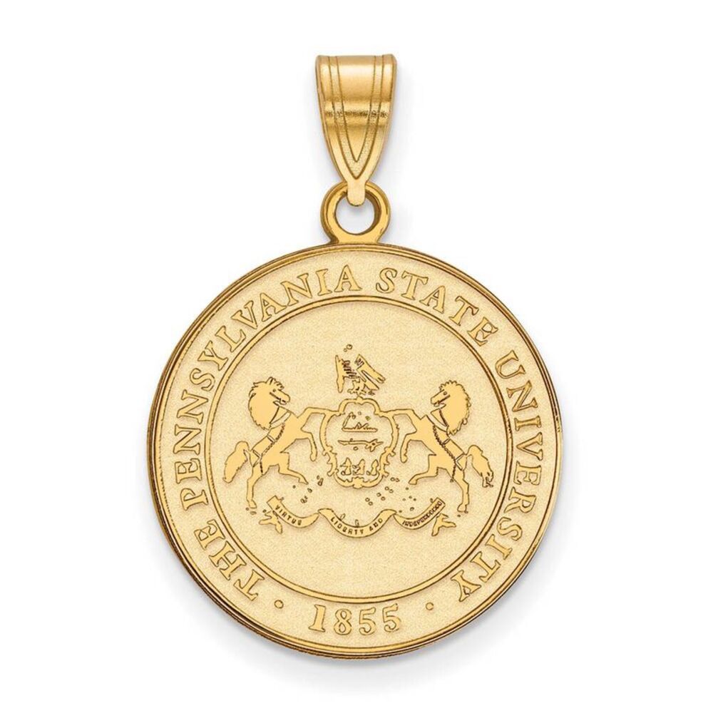 14k Gold Plated Silver Penn State Large Crest Pendant